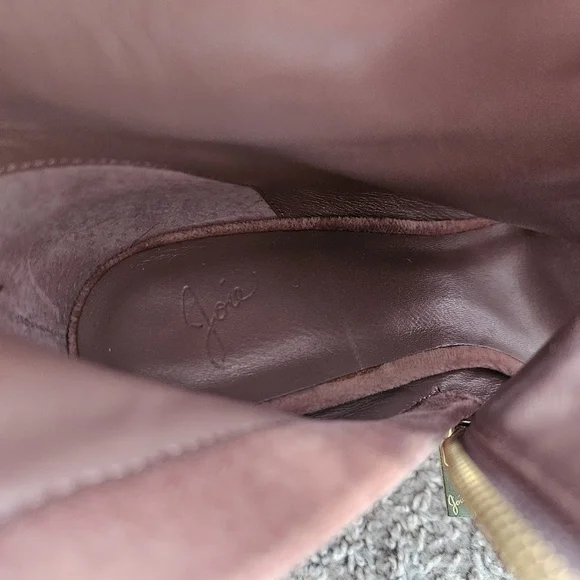 Joie Lakia Blush Velvet peep toe lace up heel boots size 38.5/8.5 - Picture 9 of 10